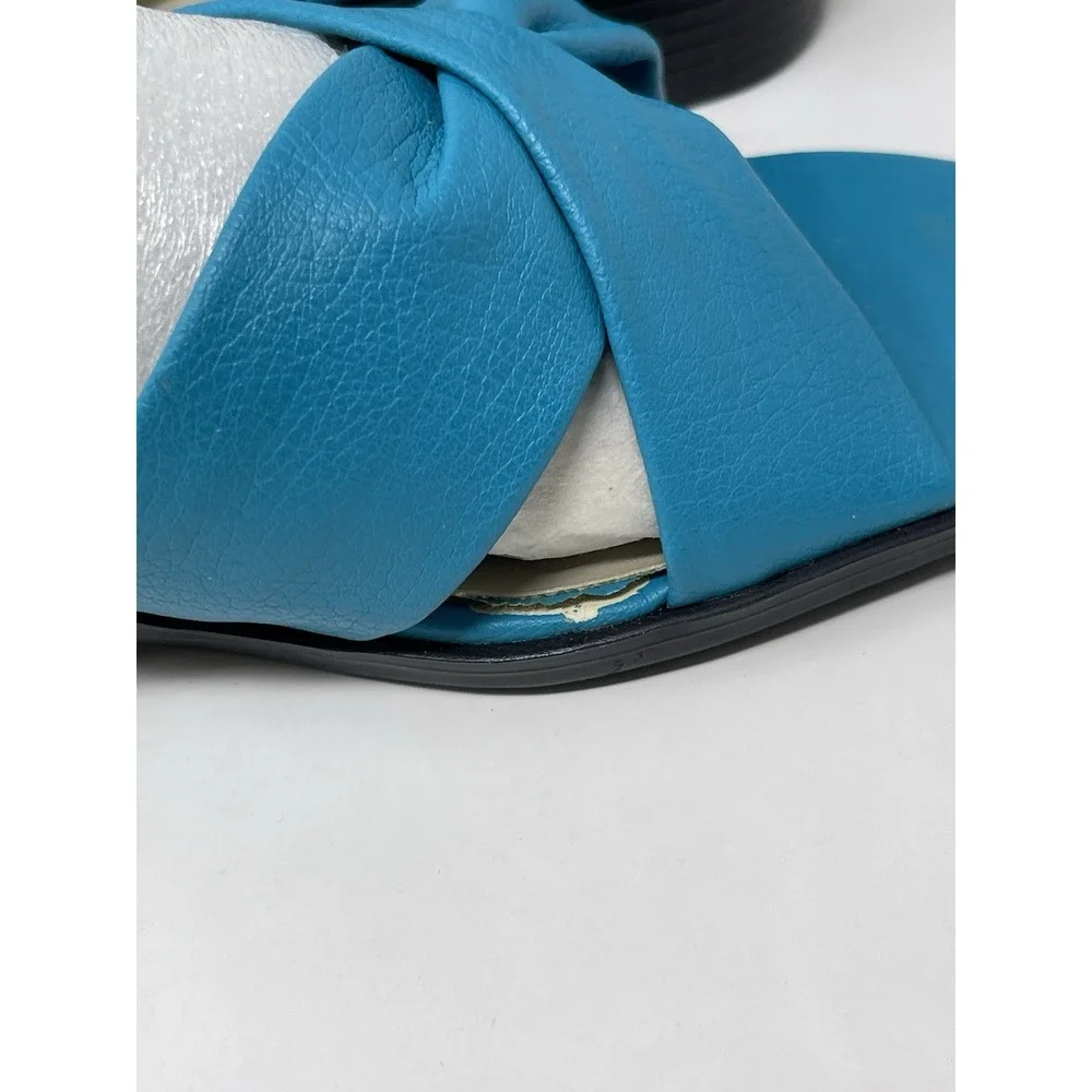 Cabin Creek Vintage Sandals Women's Size 8 Turquoise Slip On Comfort Shoes As-Is